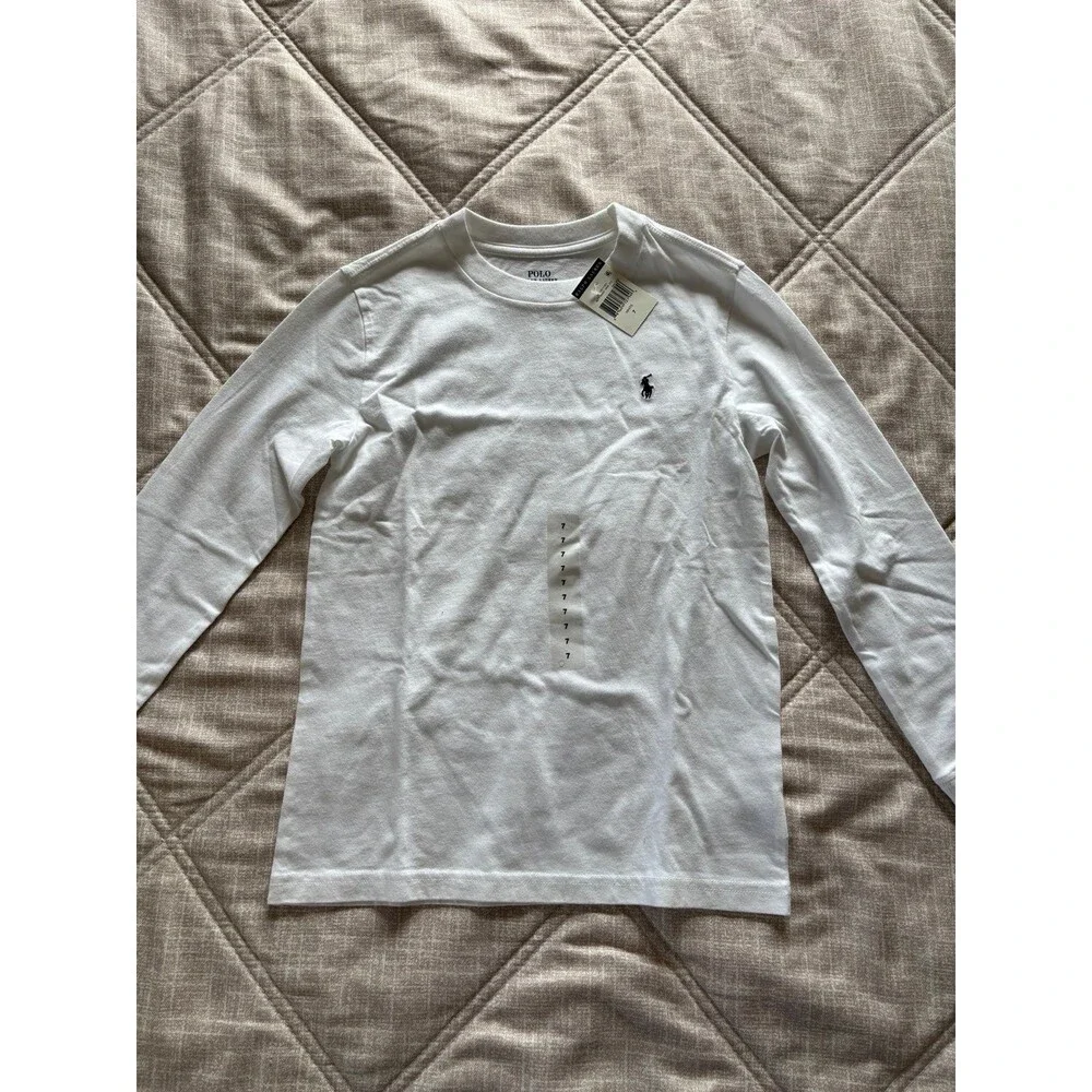 Polo Ralph Lauren: Boys White Long Sleeve Shirt, Size 7 — Unused, NWT